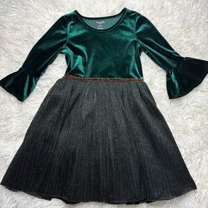 Nannette Green Velvet Dress with Black Skirt